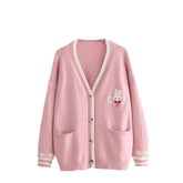 Sweet Bunny Long Sleeve V Neck Kawaii Knitted Cardigan